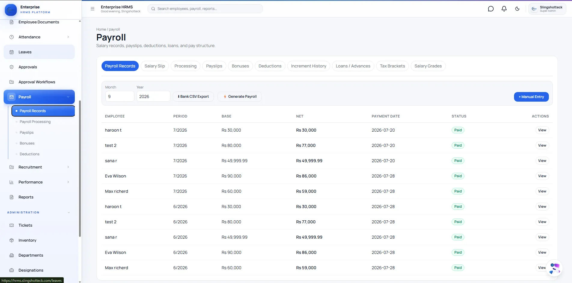 Run payroll without leaving the platform